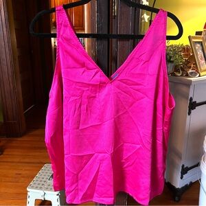 Old Navy Bright Pink Satin Tank Top